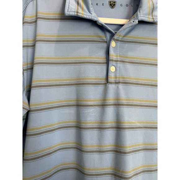 Nike Golf Men's‎ Polo Striped Size Large Blue Gold - Picture 3 of 7